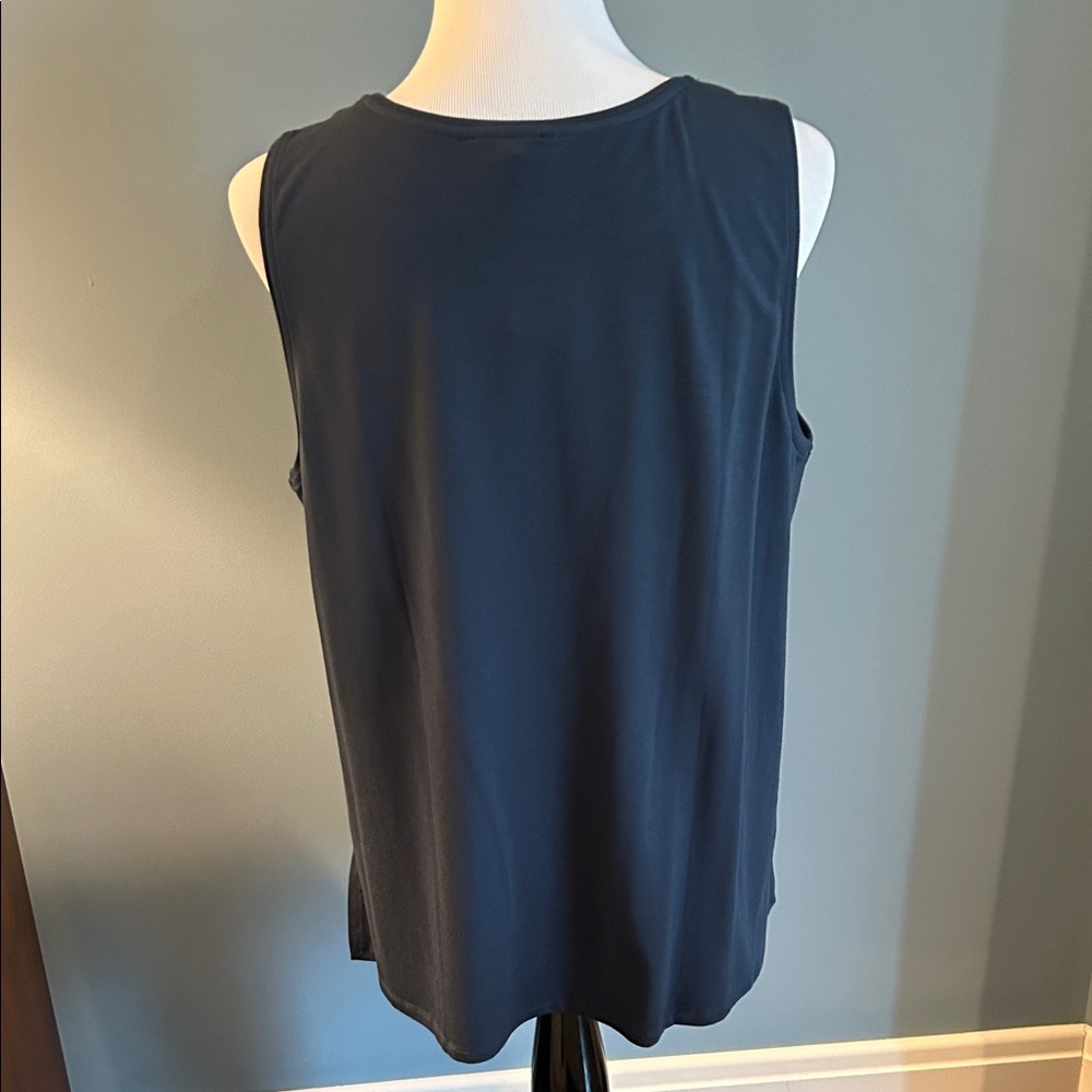 Eileen Fisher Hunter Green Sleeveless Tank Top - Picture 2 of 6